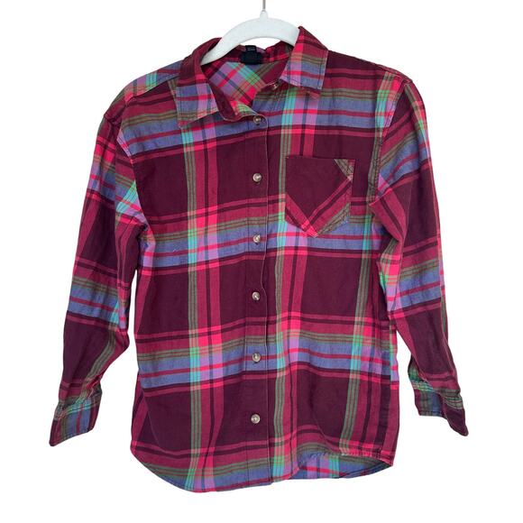 UM Griz Flannel Button Down Shirt Kids MEDIUM University of Montana Football - Picture 3 of 6